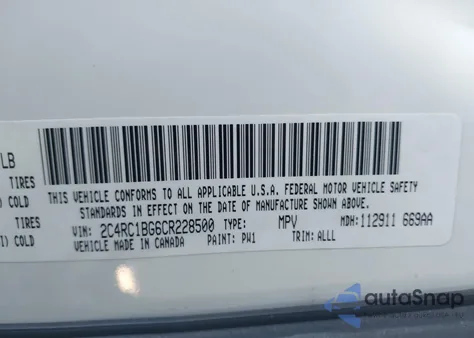 2012 Chrysler Town & Country Touring from USA, damaged, VIN 2C4RC1BG6CR228500